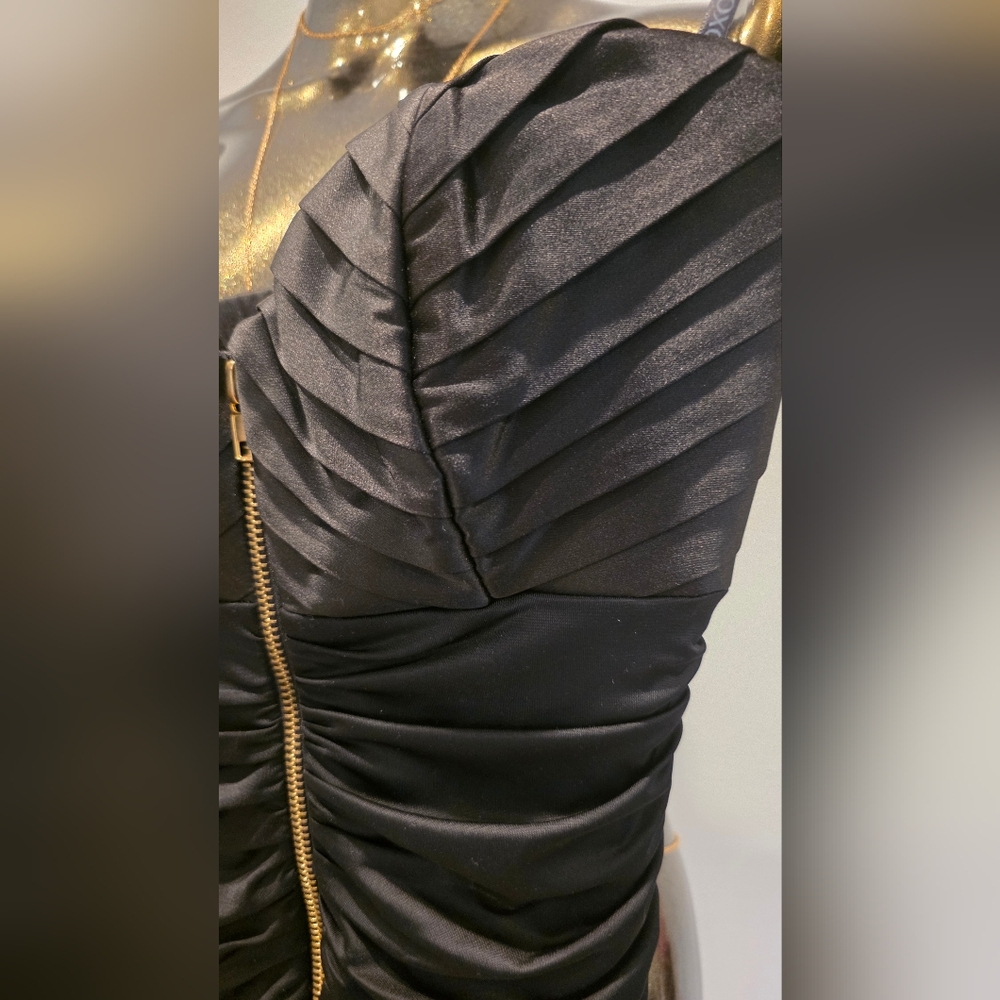 XOXO Black Ruched Strapless Mini Dress - Picture 4 of 8